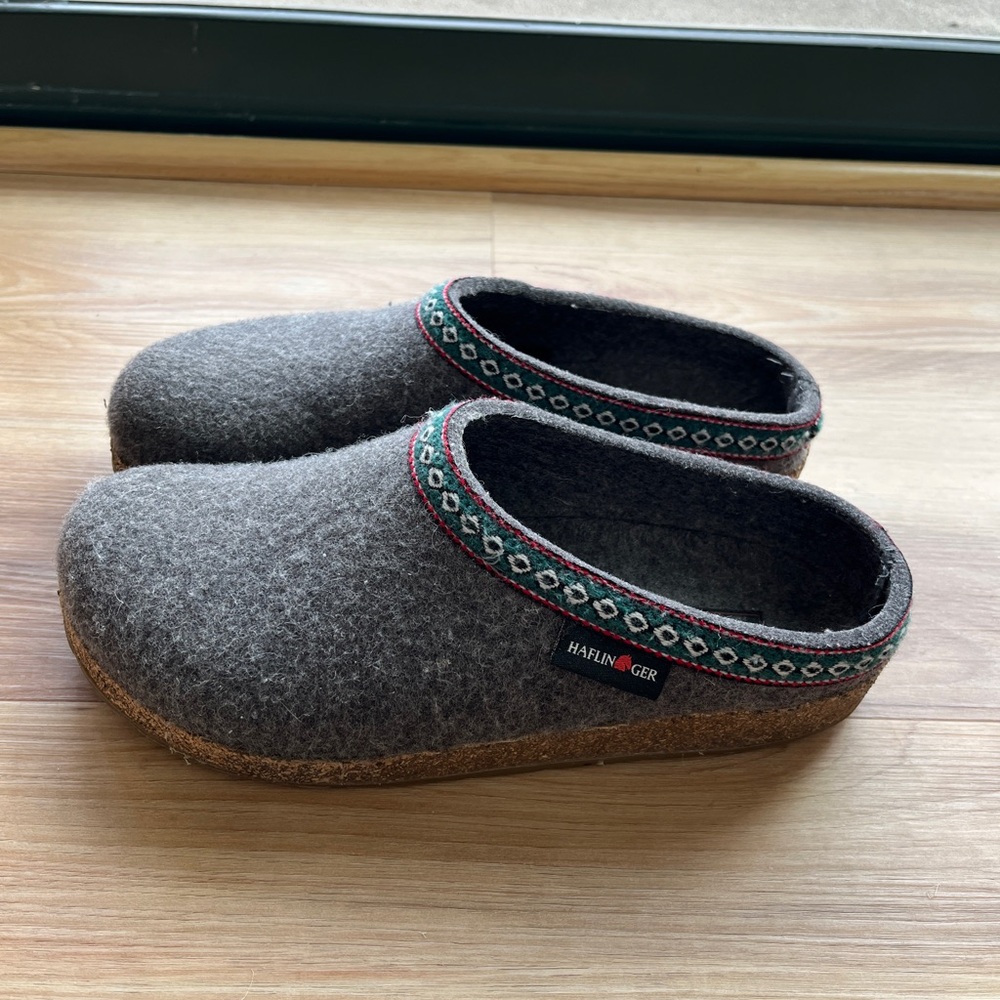 Haflinger Gray Wool Clogs